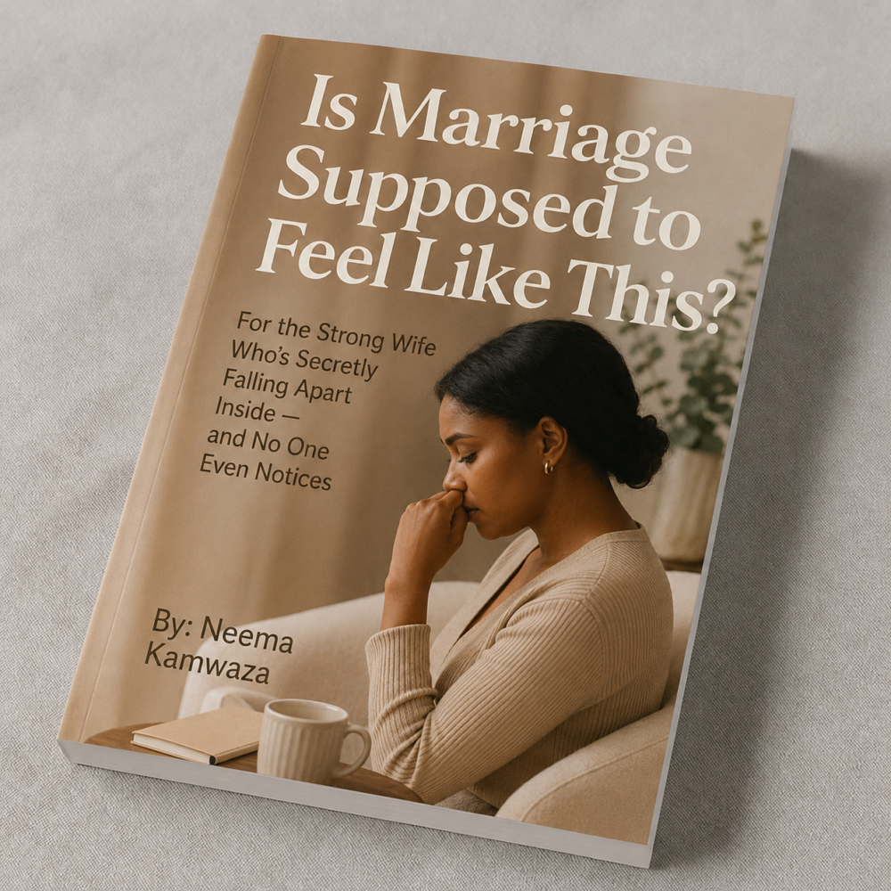 “Is Marriage Supposed to Feel Like This digital book by Neema Kamwaza for emotionally overwhelmed married women seeking healing, peace, and emotional support.”