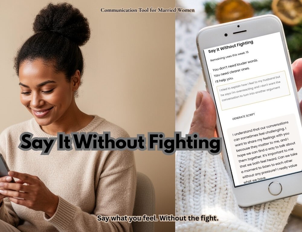 Marriage communication tool helping married women say what they feel without starting a fight
