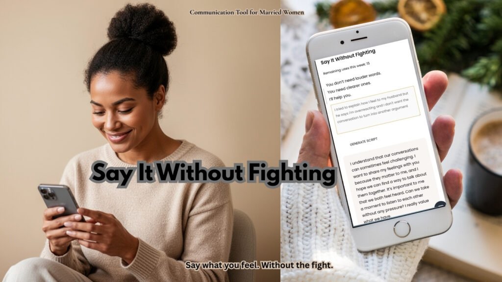Marriage communication tool helping married women say what they feel without starting a fight